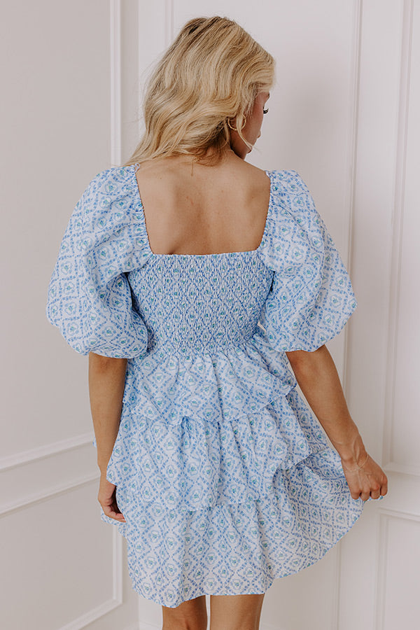 Affectionate Allure Tiered Mini Dress in Sky Blue Image - 4