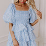 Affectionate Allure Tiered Mini Dress in Sky Blue Image - 1