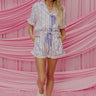 Cozy Tea Time High Waist Satin Pajama Shorts in Lavender Image - 1