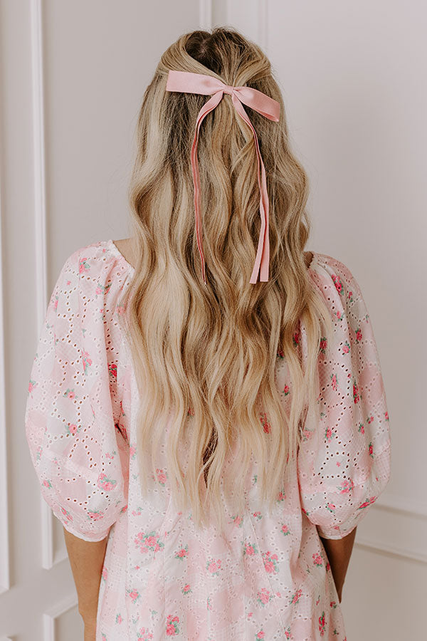Darling Smile Bow Hair Clip in Pink Image - 2