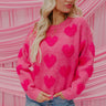 Bold Hearted Knit Sweater Image - 1