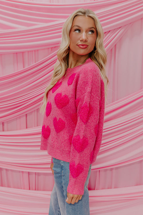 Bold Hearted Knit Sweater Image - 3
