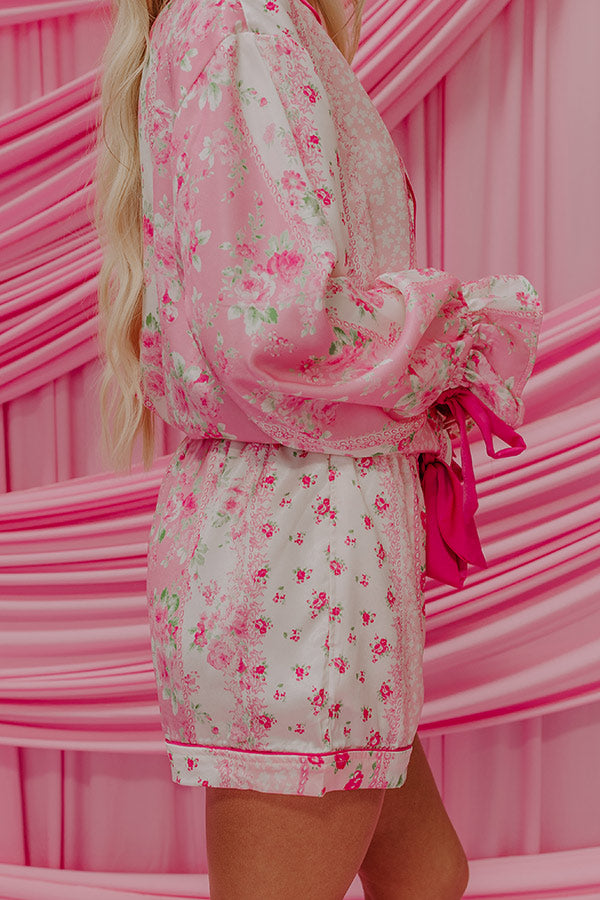 Paris Mornings High Waist Satin Pajama Shorts Image - 4