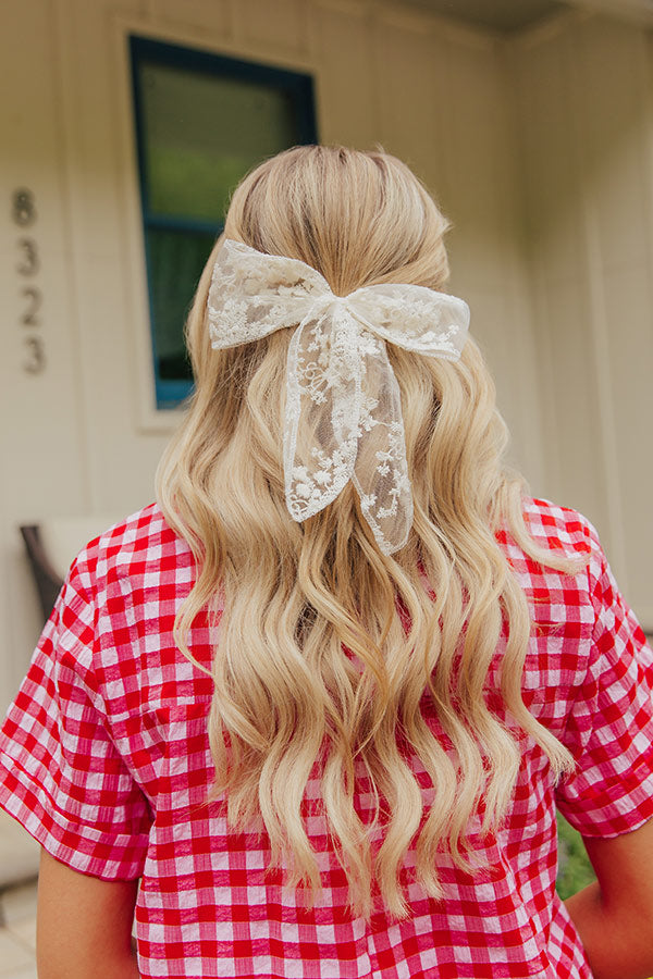 Love Story Lace Bow Hair Clip Image - 1