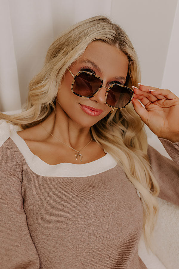 Freyrs Cosmo Square Sunglasses in Milky Tortoiseshell Image - 1