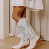 The Dolly Faux Leather Cowboy Boot in Sky Blue Image - 1