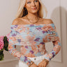 Garden Party Mesh Bodysuit in Sky Blue Image - 1