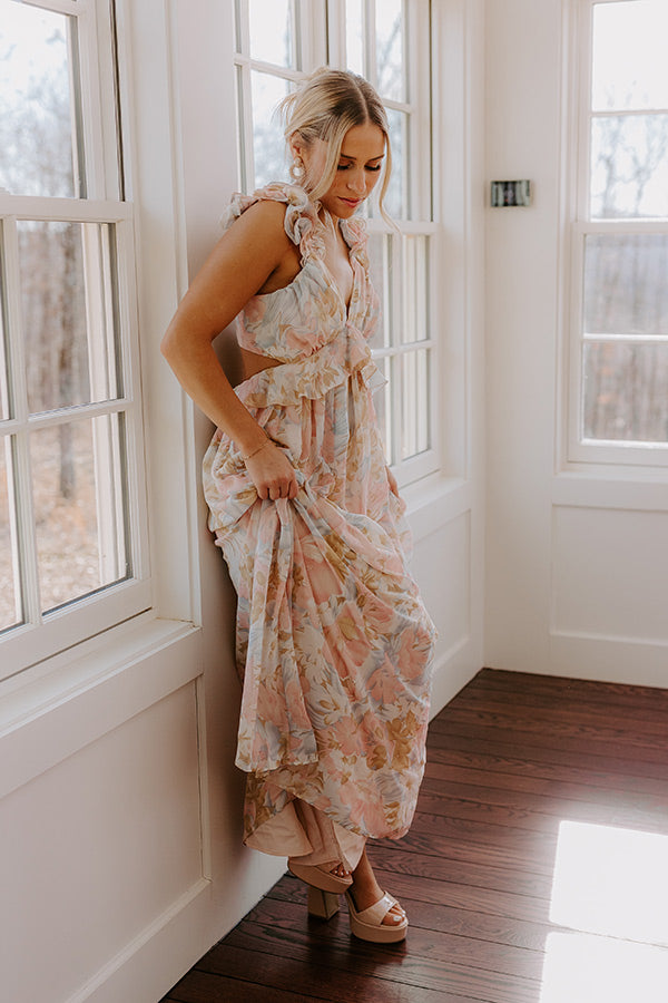Dreamy Haze Floral Maxi Dress Image - 4