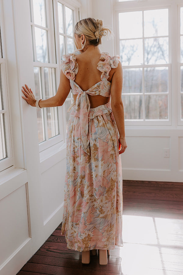 Dreamy Haze Floral Maxi Dress Image - 5