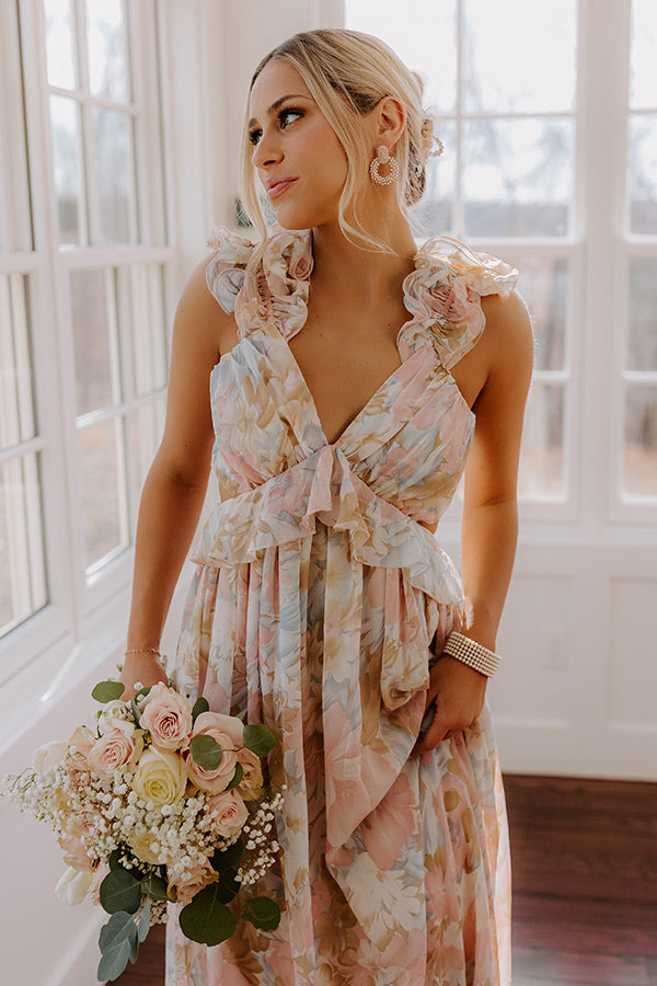Dreamy Haze Floral Maxi Dress Image - 3