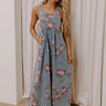 Botanical Brunch Wide Leg Denim Jumpsuit Image - 1