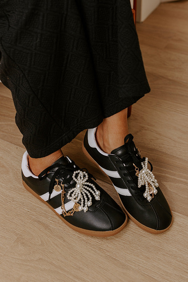 The Kimber Faux Leather Charm Sneakers in Black Image - 2
