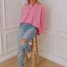 Lost In Love Embroidered Button Up in Pink Image - 1