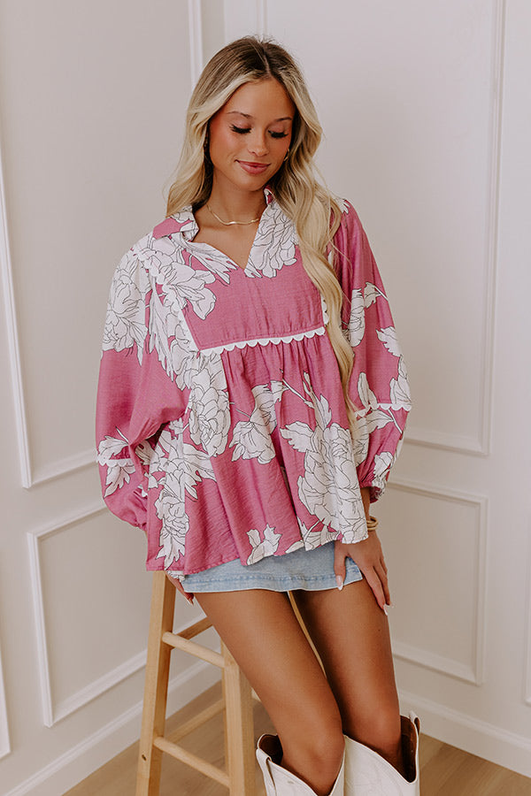 Always In Style Floral Top in Blush Image - 2