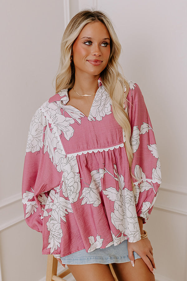Always In Style Floral Top in Blush Image - 1