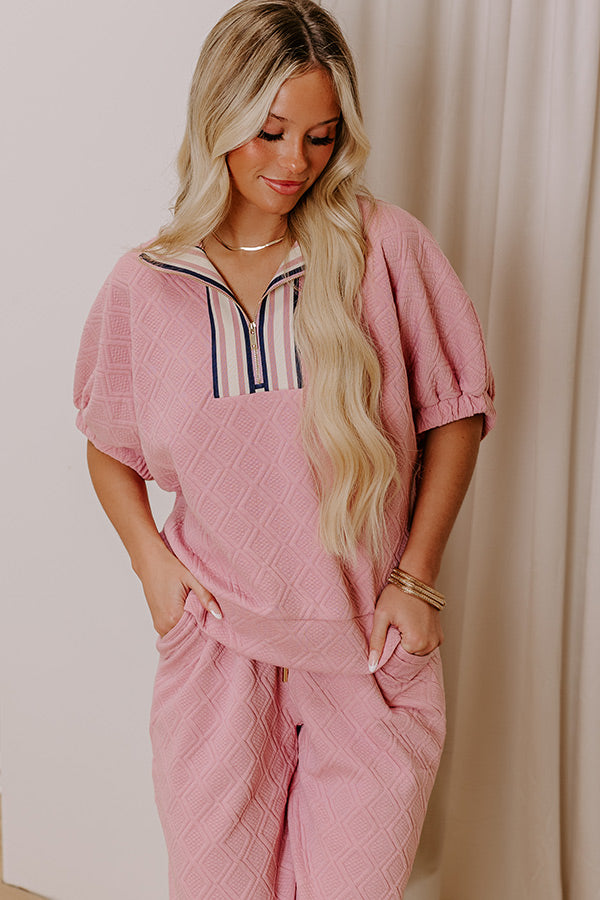 First Class Flight Knit Top in Pink Image - 1