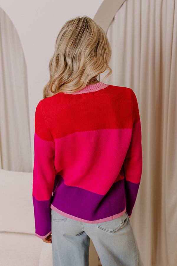 Block Party Ready Color Block Sweater Image - 5
