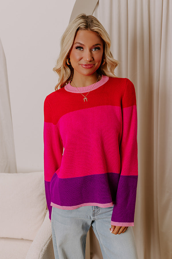 Block Party Ready Color Block Sweater Image - 4