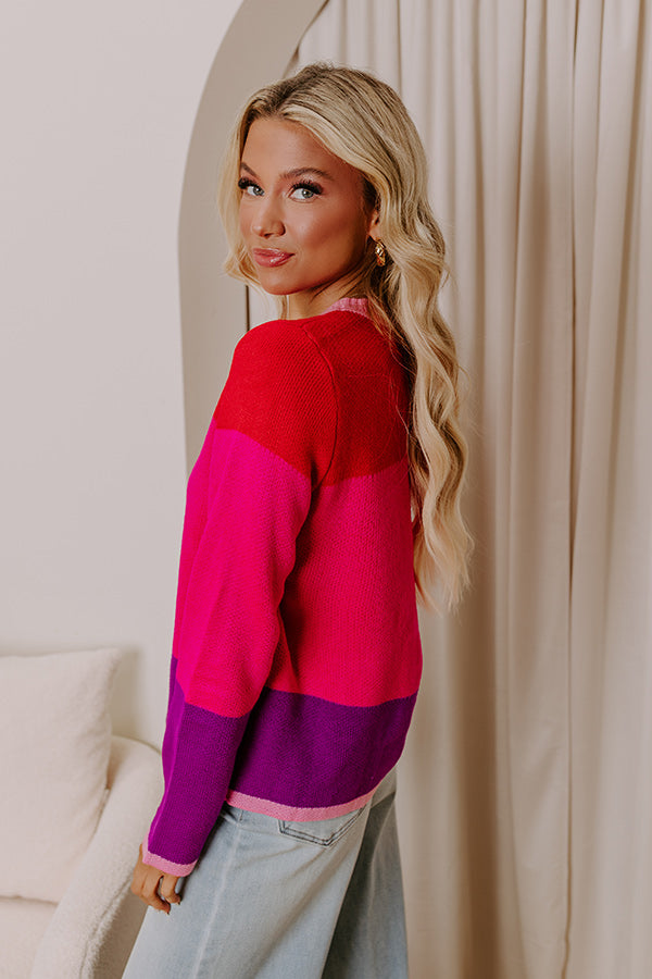 Block Party Ready Color Block Sweater Image - 3