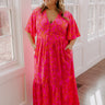 Sailboat Soiree Floral Maxi Dress in Hot Pink Curves Image - 1