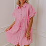 Brunch Ready Eyelet Mini Dress in Pink Image - 1