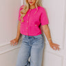 Midtown Market Knit Top in Hot Pink Image - 1