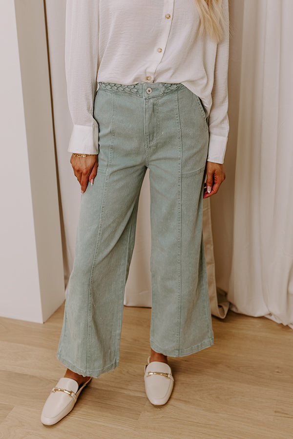 The Julie High Waist Wide Leg Jean in Sage Image - 4