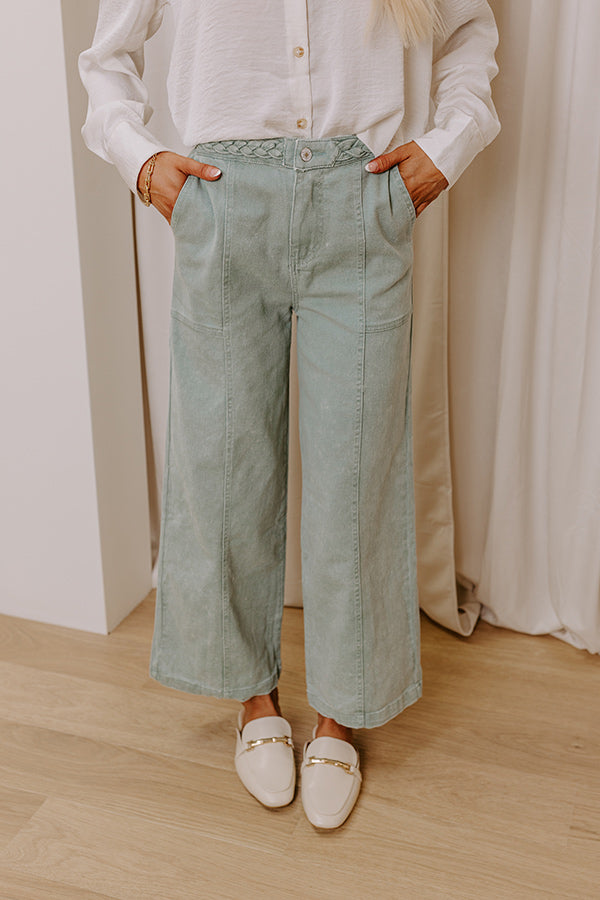 The Julie High Waist Wide Leg Jean in Sage Image - 3