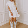 Brunch Ready Eyelet Mini Dress in White Image - 1