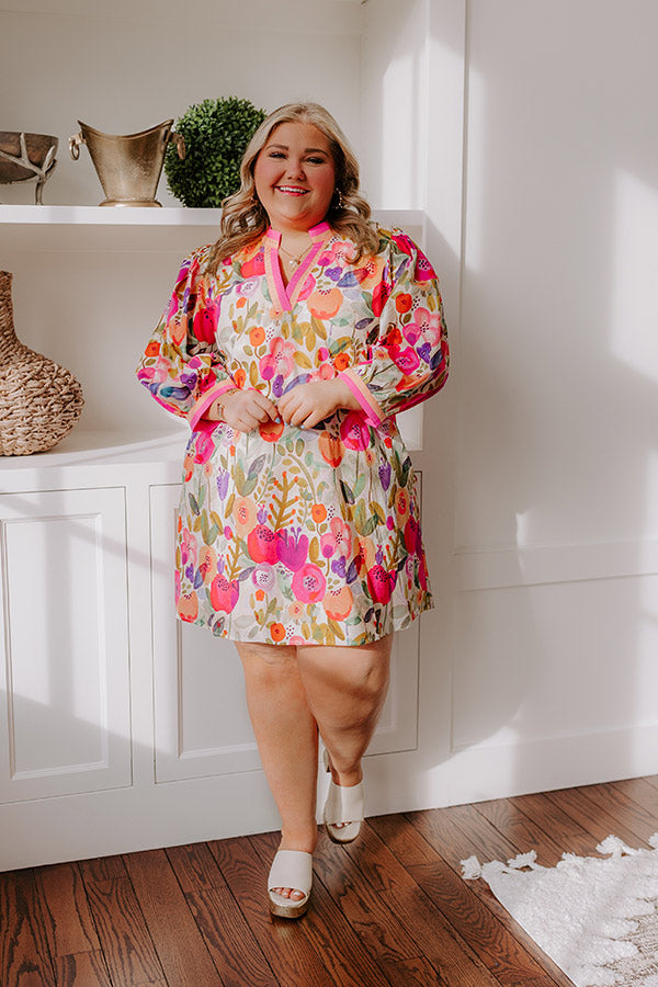 Life In Full Bloom Mini Dress in Pink Curves Image - 1