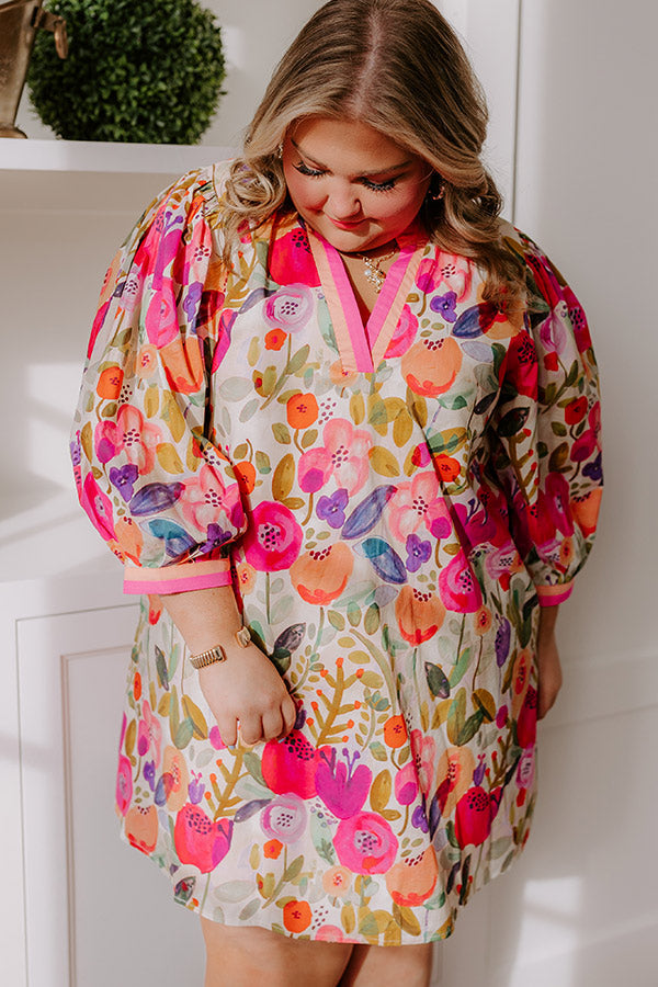 Life In Full Bloom Mini Dress in Pink Curves Image - 2