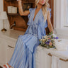 Seeking Champagne Pleated Maxi Dress In Sky Blue Image - 1