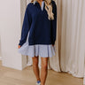 Preppy Charm Stripe Mini Dress in Navy Image - 1