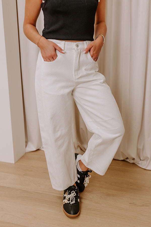 The Cristy High Waist Wide Leg Jean in Ivory Image - 2