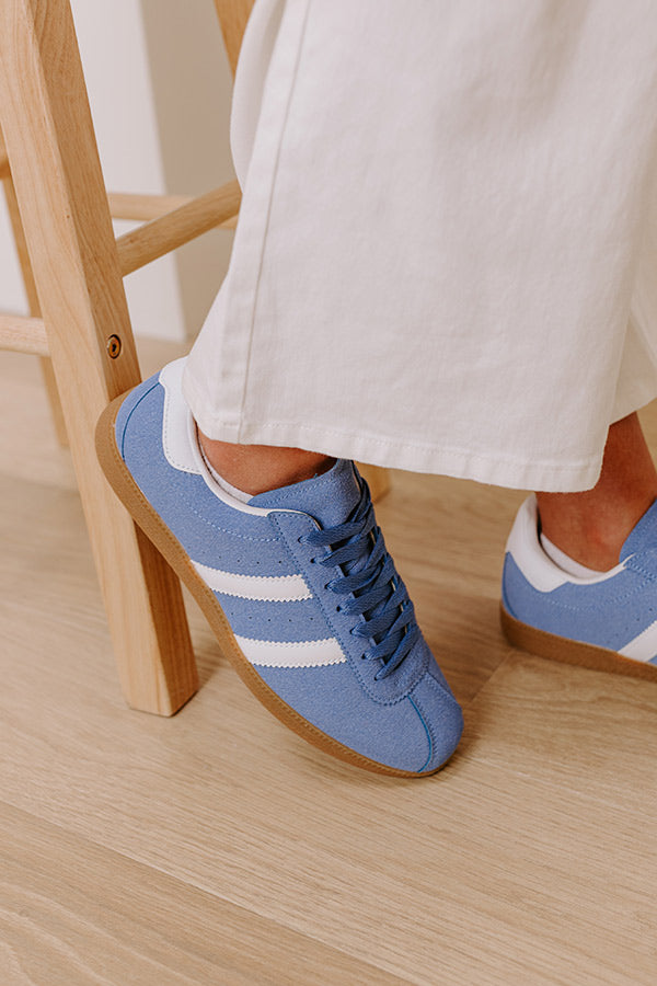 The Sutton Faux Suede Sneaker in Airy Blue Image - 3