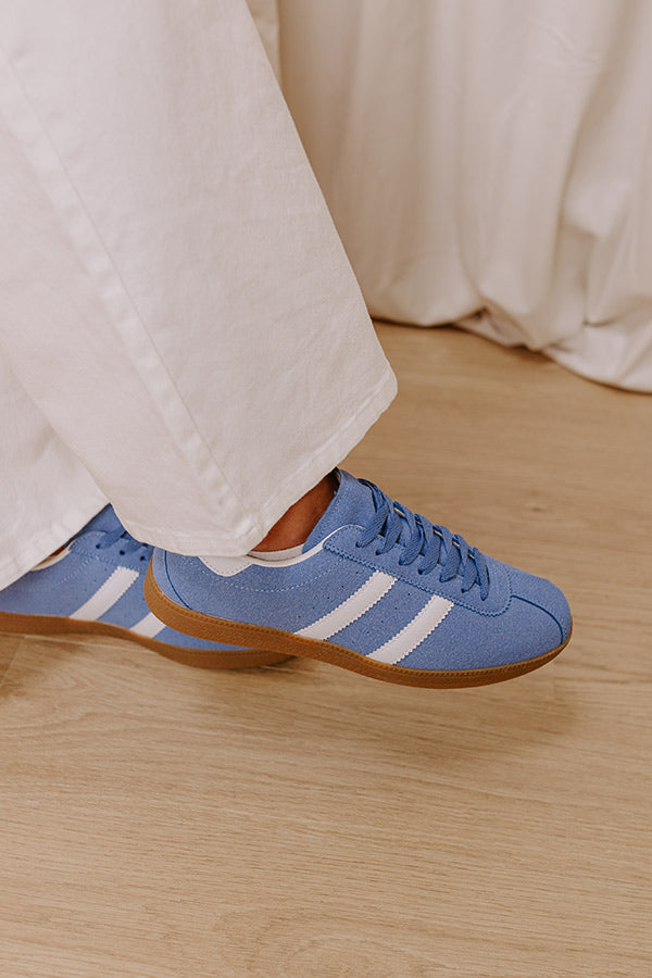 The Sutton Faux Suede Sneaker in Airy Blue Image - 2