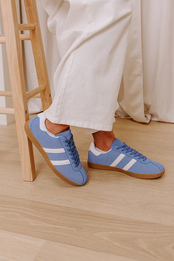 The Sutton Faux Suede Sneaker in Airy Blue Image - 1
