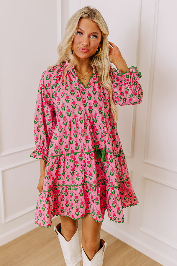 Playful Pursuits Floral Mini Dress in Pink Image - 1