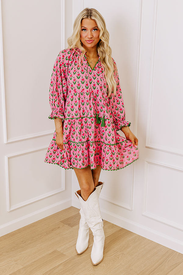 Playful Pursuits Floral Mini Dress in Pink Image - 2