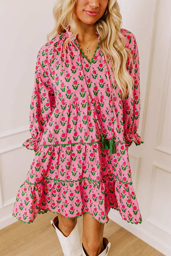 Playful Pursuits Floral Mini Dress in Pink Image - 3