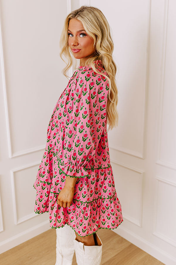 Playful Pursuits Floral Mini Dress in Pink Image - 4