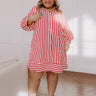 Charleston Charm Stripe Mini Dress in Rose Curves Image - 1