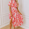 Vineyard Dreams Floral Midi Dress in Pink Image - 1