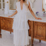 Seeking Champagne Pleated Maxi Dress In White Image - 1