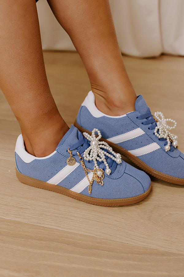 The Kimber Faux Suede Charm Sneakers in Airy Blue Image - 4