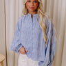 Lost In Love Embroidered Button Up in Sky Blue Image - 1