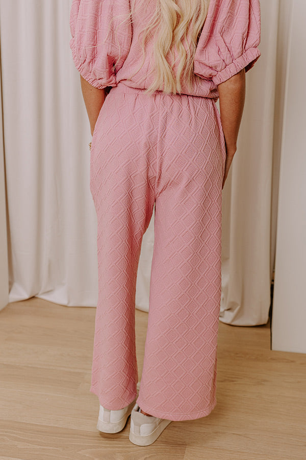 First Class Flight High Waist Knit Pants in Pink Image - 4