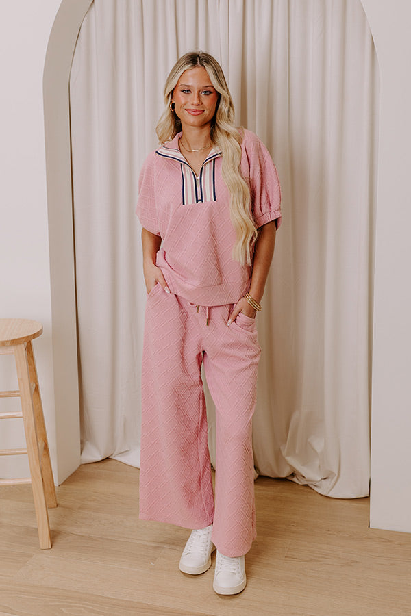 First Class Flight High Waist Knit Pants in Pink Image - 5