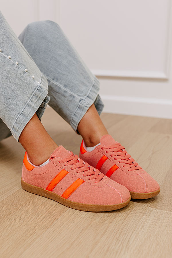 The Sutton Faux Suede Sneaker in Pink Image - 1