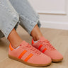 The Sutton Faux Suede Sneaker in Pink Image - 1
